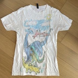 Humans Dinosaur Print Cotton T-Shirt